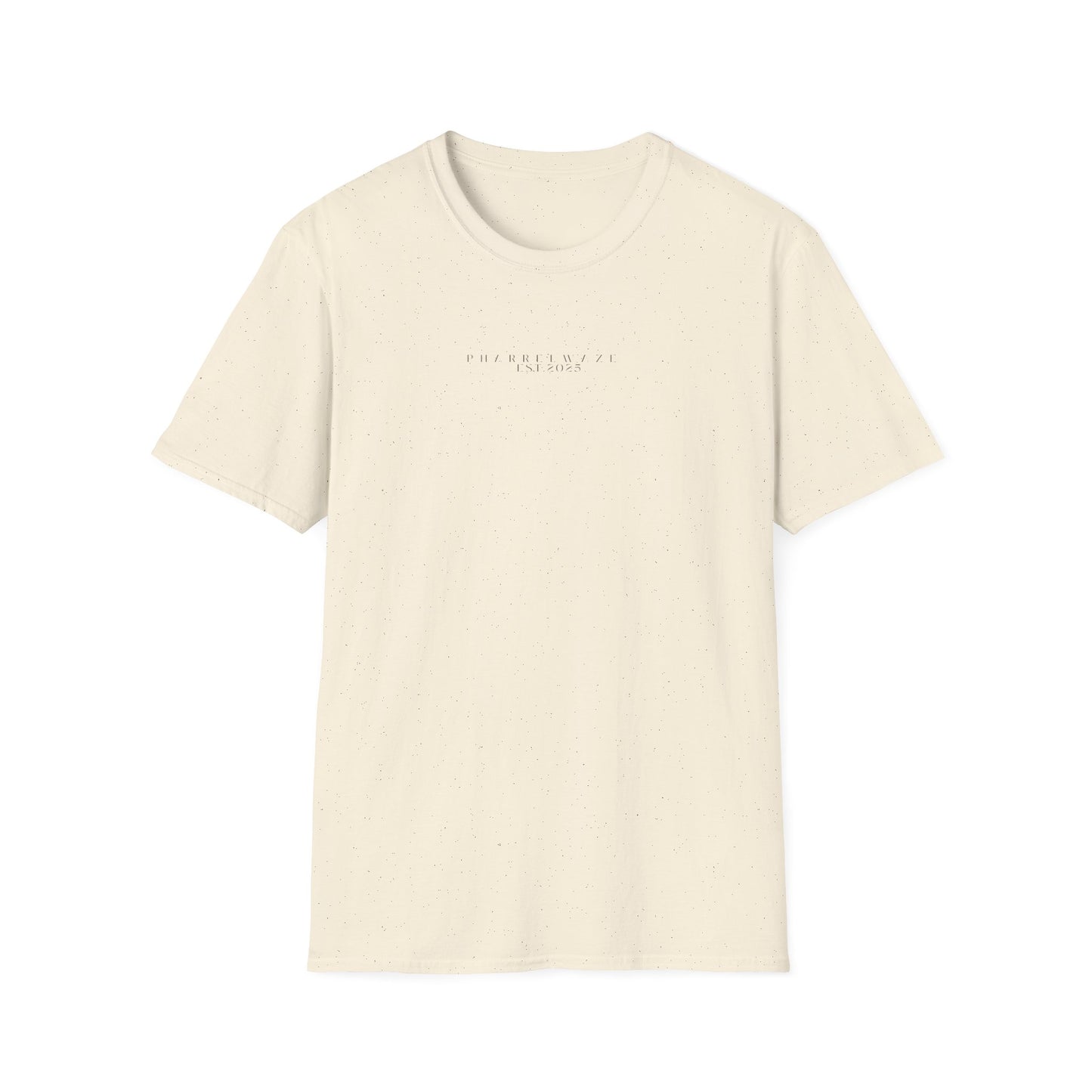 Minimalist White T‑Shirt - Center Text "Pharrelwaze est. 2025"